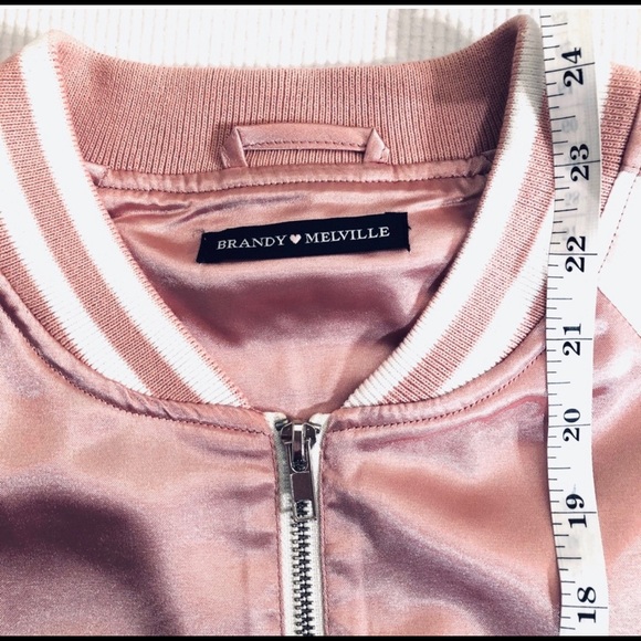 Brandy Melville-pink varsity Ellie Bomber Jacket - Picture 4 of 4